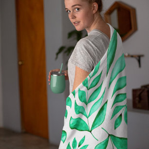 Einfache Aquarellfärbung - grün Fleecedecke