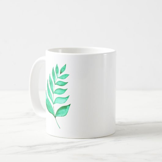 Einfache Aquarellfärbung - grün Kaffeetasse (Vorderseite Links)