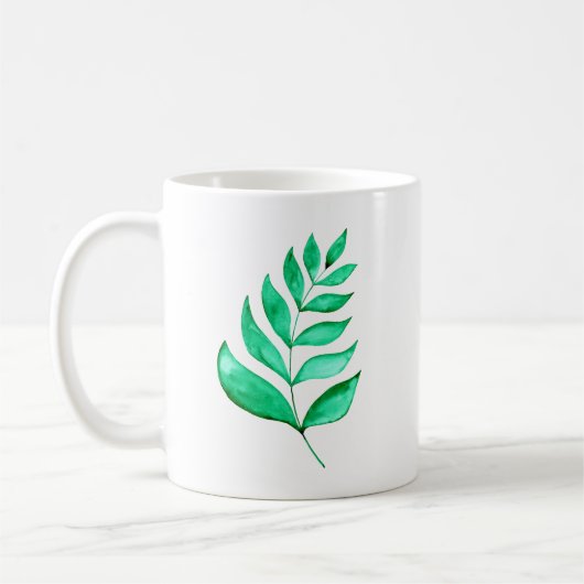 Einfache Aquarellfärbung - grün Kaffeetasse (Links)