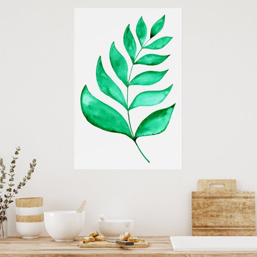Einfache Aquarellfärbung - grün Poster (Küche)
