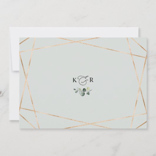 Einfache Aquarellgarten Goldene Probe Abendessen Einladung (Rückseite)