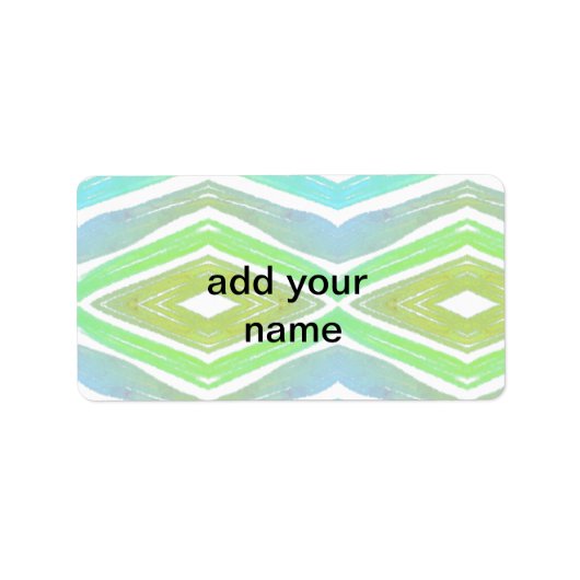 Einfache Aquarellgrün-blaue Textur Adressaufkleber (Vorne)