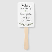 Einfache Aquarellgrün und Skript | Hochzeit Fächer (Vorderseite)