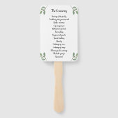 Einfache Aquarellgrün und Skript | Hochzeit Fächer (Rückseite)