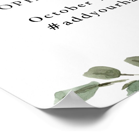 Einfache Aquarellgrüne | Begrüßung Poster (Ecke)