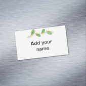 Einfache Aquarellgrüne Blattmonografie Magnetische Visitenkarte (Beispiel)