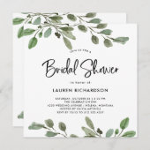 Einfache Aquarellgrüne | BRAUTPARTY Einladung (Vorne/Hinten)