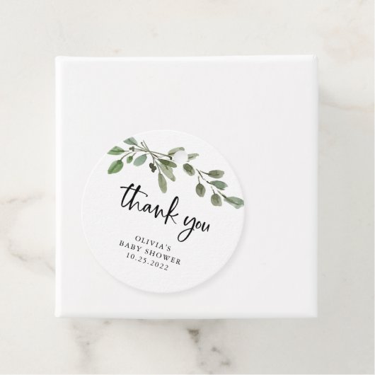 Einfache Aquarellgrüne | Danke, Baby Dusche Geschenkanhänger (Beispiel)