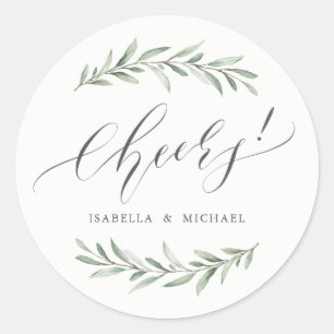 Einfache Aquarellgrüne Kalligrafie-Beifall Runder Aufkleber