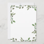 Einfache Aquarellgrüne | Wedding Vow Renewal Einladung (Rückseite)