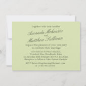 Einfache Aquarellquelle Blätter Hochzeit einladen Einladung (Rückseite)