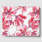 Einfache Aquarellrot-Blume Gästebuch (Rückseite)