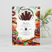 Einfache Aquarellschokolade zum Geburtstag Einladung (Stehend Vorderseite)