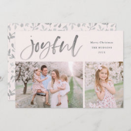 Einfache Aquarellschrift Joyful Christmas Foto Feiertagskarte