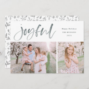 Einfache Aquarellschrift Joyful Christmas Foto Feiertagskarte