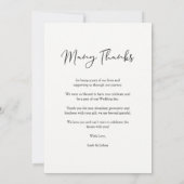 Einfache Arch-Effekt Foto Moderne MR & MRS Hochzei Dankeskarte (Rückseite)