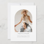 Einfache Arch Foto Boho Hochzeit Einladung (Rückseite)