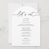 Einfache Arch Let's ESSEN Wedding Menu Card Einladung (Vorderseite)