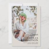 Einfache Arch Light Beige Foto Collage Abschluss Ankündigung (Vorderseite)