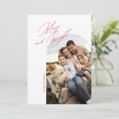 Einfache Arch-Urlaubskarte Merry and Bright Einladung (Stehend Vorderseite)