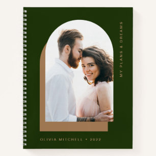 Einfache Arche Modern Forest Green mit Foto Notizblock