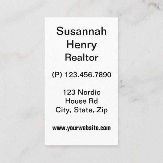 Einfache Architektur des kleinen Hauses mit Real A Visitenkarte (Rückseite)