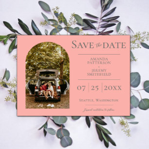Einfache Architektur-Foto Korallen-Rettet-das-Da Save The Date