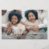 Einfache Art Cherish Script Foto Weihnachtskarte (Vorderseite)