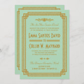 Einfache Art Deco Mint Wedding Einladungen (Vorne/Hinten)
