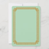 Einfache Art Deco Mint Wedding Einladungen (Rückseite)