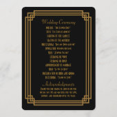 Einfache Art Deco schwarze Hochzeitsprogramme Programm (Rückseite)