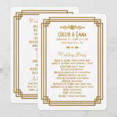 Einfache Art Deco weiße Hochzeitsprogramme Programm (Vorne/Hinten)