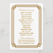 Einfache Art Deco weiße Hochzeitsprogramme Programm (Rückseite)