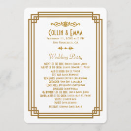 Einfache Art Deco White Wedding Programme