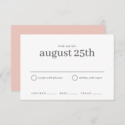 Einfache Art Hochzeit RSVP Save The Date (Vorne/Hinten)