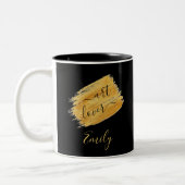 Einfache Art Lover Minimalistisches Design Zwei-To Zweifarbige Tasse (Links)