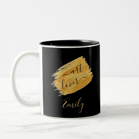 Einfache Art Lover Minimalistisches Design Zwei-To Zweifarbige Tasse (Links)