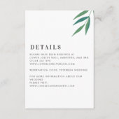 Einfache Art und Blätter Grün und Weiß Hochzeit Begleitkarte (Vorderseite)
