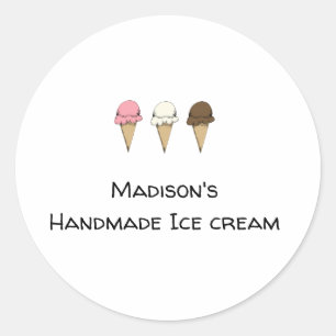 Einfache Artisan-Eiscreme-Maschine anpassbar Runder Aufkleber