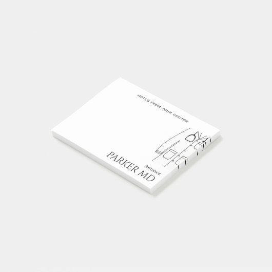 Einfache Ärzteschriften Post-it Klebezettel (angewinkelt)