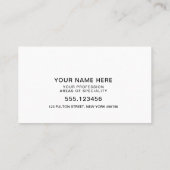 Einfache Arzttherapeutin Personalausweis Visitenkarte (Rückseite)