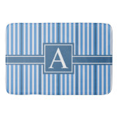 Einfache Asst-Größen Monogramm Blau und Weiß Strei Badematte (Vorderseite)