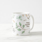 Einfache ästhetische Leaf Muster Happy Oma Day Kaffeetasse (VorderseiteRechts)