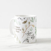 Einfache ästhetische Leaf Muster Happy Oma Day Kaffeetasse (Vorderseite Links)