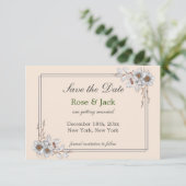 Einfache ästhetische Winterhochzeit Save The Date (Stehend Vorderseite)