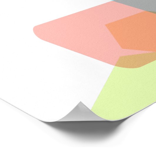 Einfache, asymmetrische, pastellfarbige, geometris poster (Ecke)