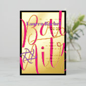 Einfache Atemberaubende Bat Mitzvah Typografie Folieneinladung (Stehend vorne)