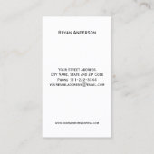 Einfache Aufhänger-Logo-Visitenkarte Visitenkarte (Rückseite)