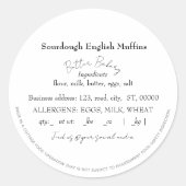 Einfache Aufkleber für das Lebensmittelrecht der H (Vorderseite)