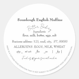 Einfache Aufkleber für das Lebensmittelrecht der H